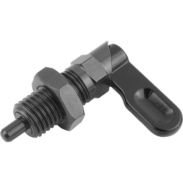 Cam-Action Indexing Plung W. Stop, Left, D=8, M16, Form:D, Steel